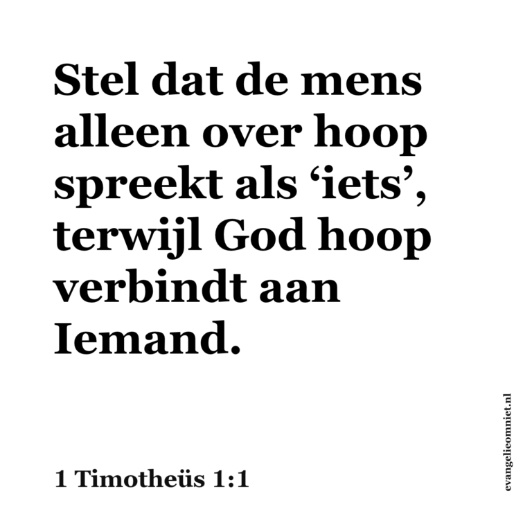 Stel dat de mens alleen over hoop spreekt als ‘iets’
